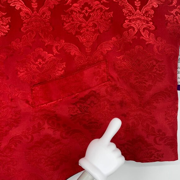 Frontier Classics Mens XL Red Paisley Vest Button Front Adjustable Back Formal - Picture 5 of 14
